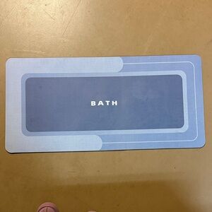 Blue 'Bath' Non-Slip Rectangular Bath Mat